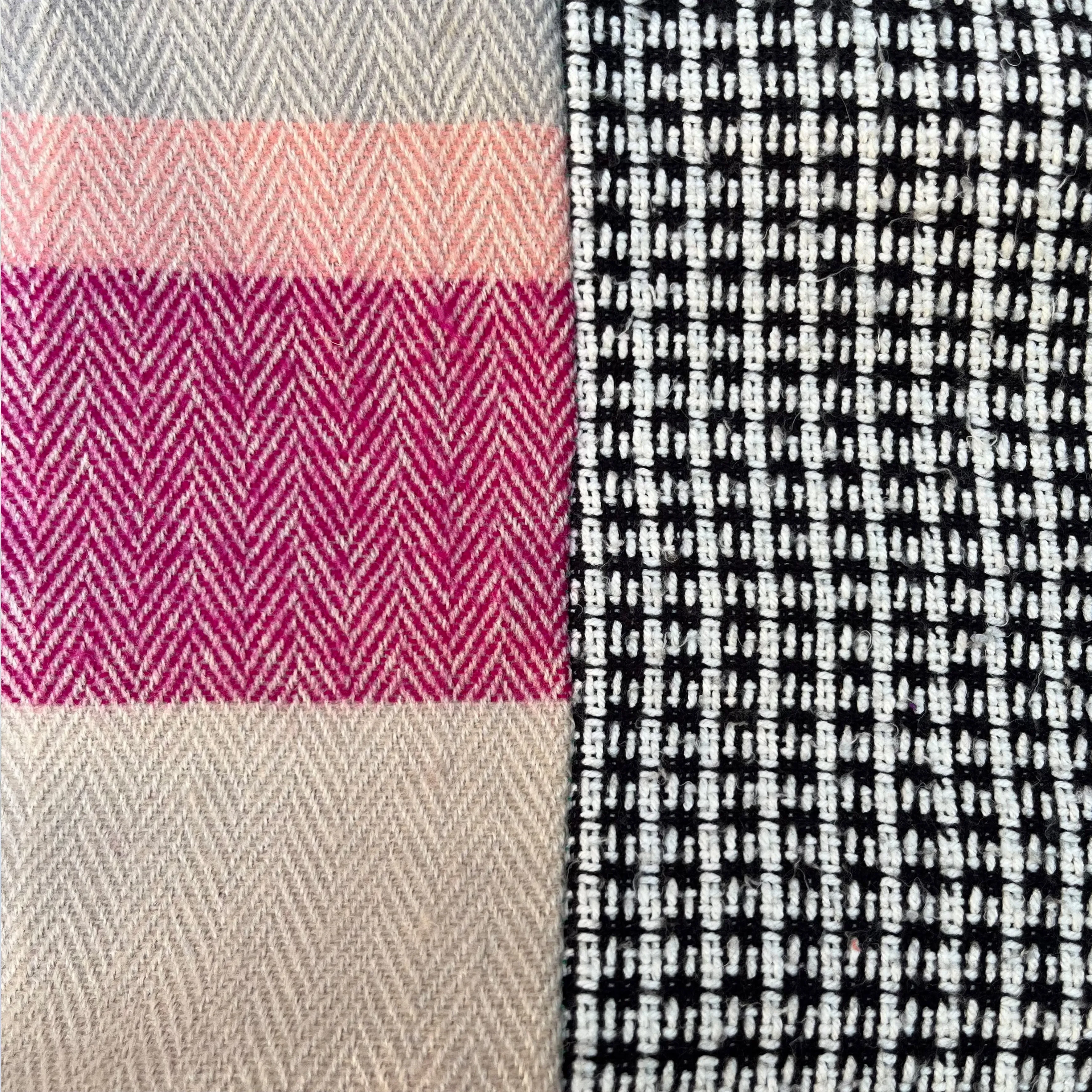 Vintage IKEA bags - a medley of lush purples with woolly striped lining