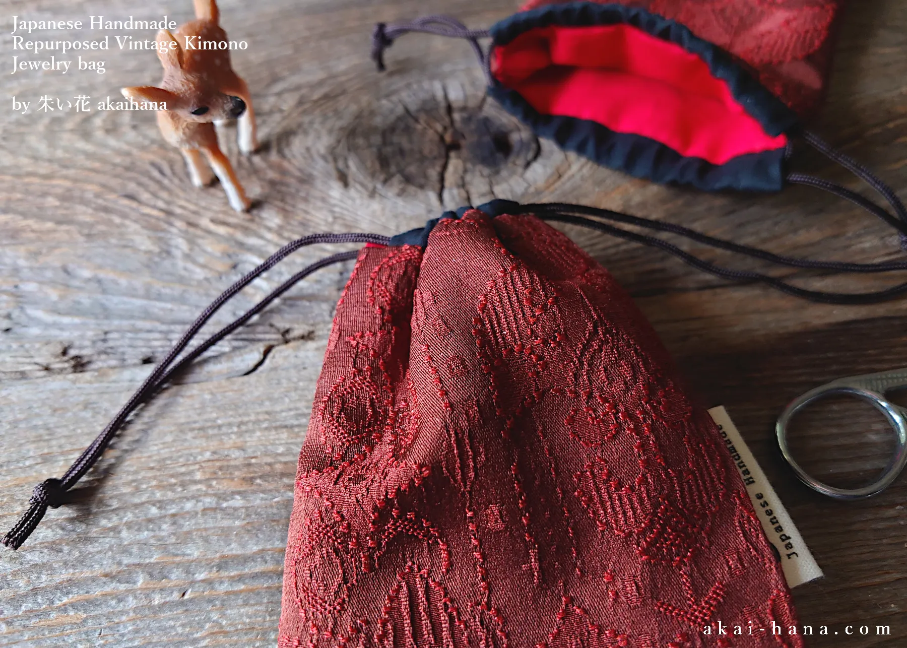 Vintage Kimono Travel Jewelry Bag ⦿kpvk0002