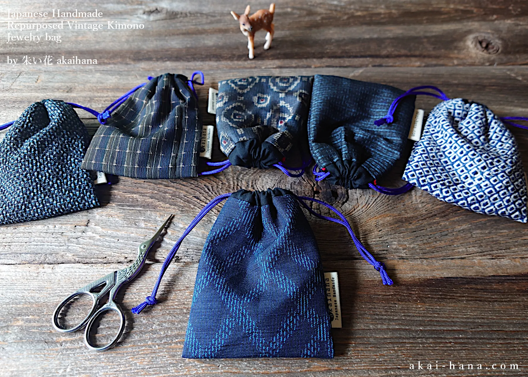 Vintage Kimono Travel Jewelry Bag ⦿kpvk0004