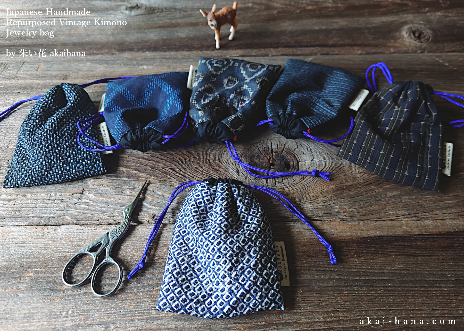 Vintage Kimono Travel Jewelry Bag ⦿kpvk0006