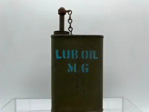 Vintage Lube Oil MG Military Can with Brass Lid WW tin