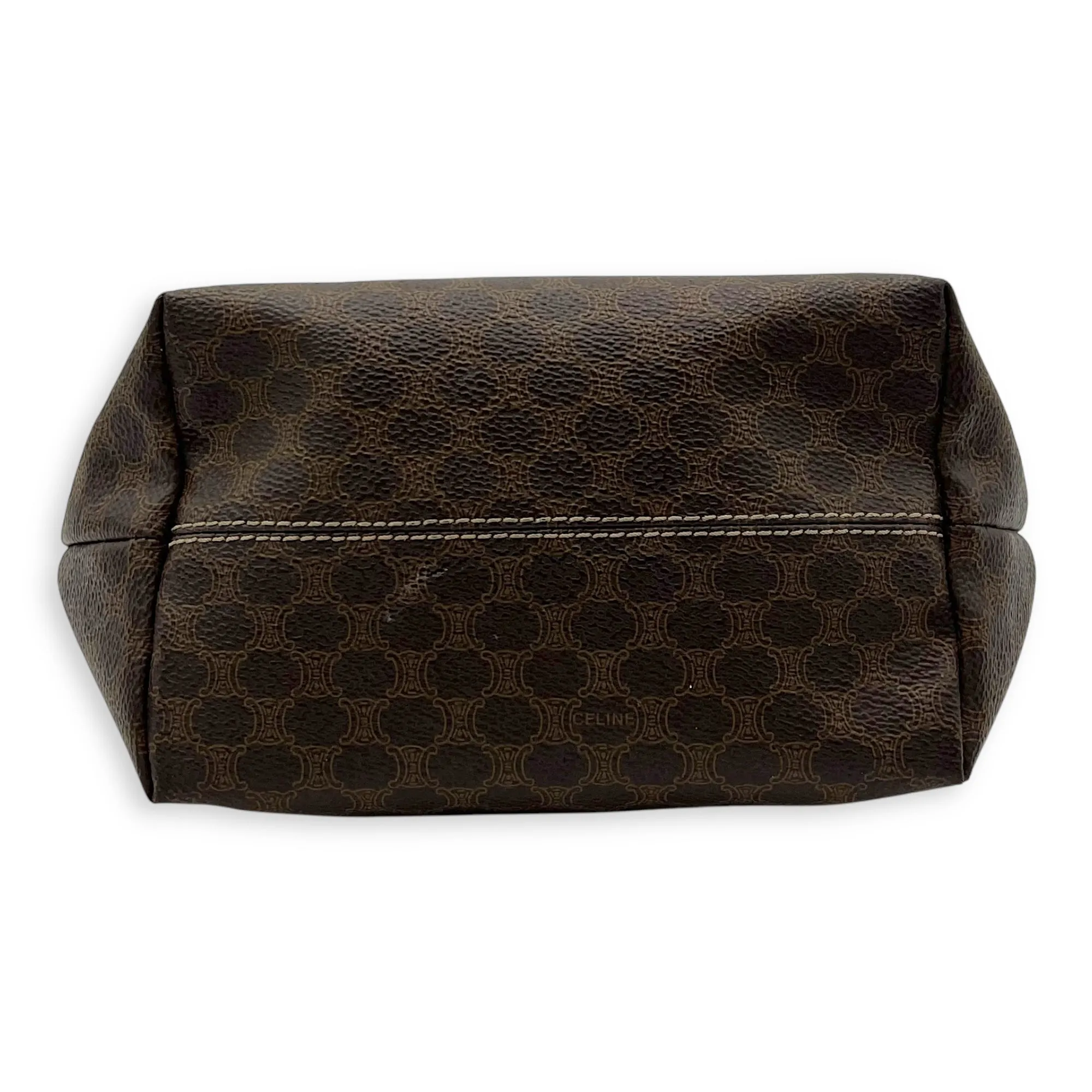 Vintage Macadam Boston Shoulder Bag Brown in Coated Canvas, Gold hardware