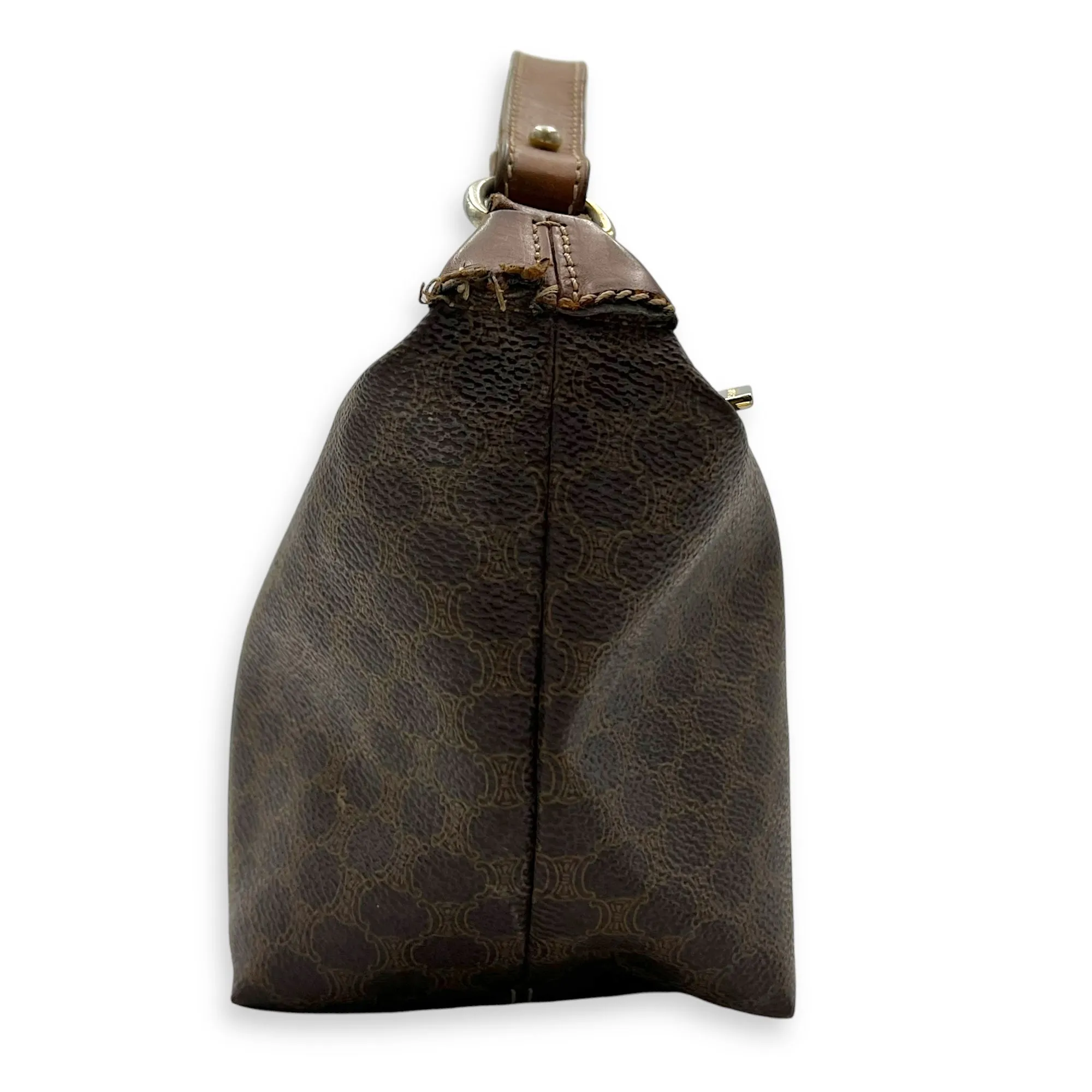 Vintage Macadam Boston Shoulder Bag Brown in Coated Canvas, Gold hardware