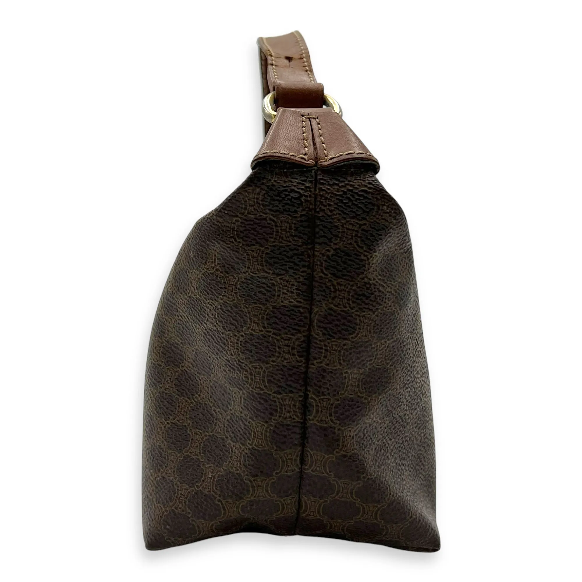 Vintage Macadam Boston Shoulder Bag Brown in Coated Canvas, Gold hardware