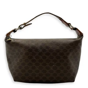 Vintage Macadam Boston Shoulder Bag Brown in Coated Canvas, Gold hardware
