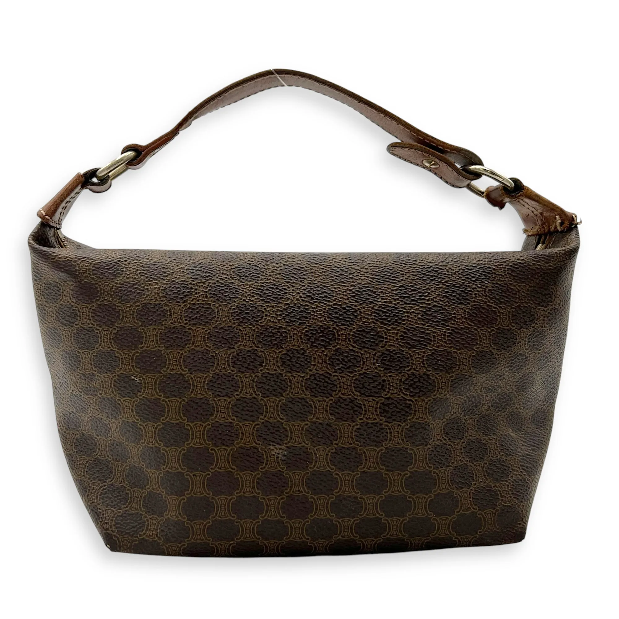 Vintage Macadam Boston Shoulder Bag Brown in Coated Canvas, Gold hardware