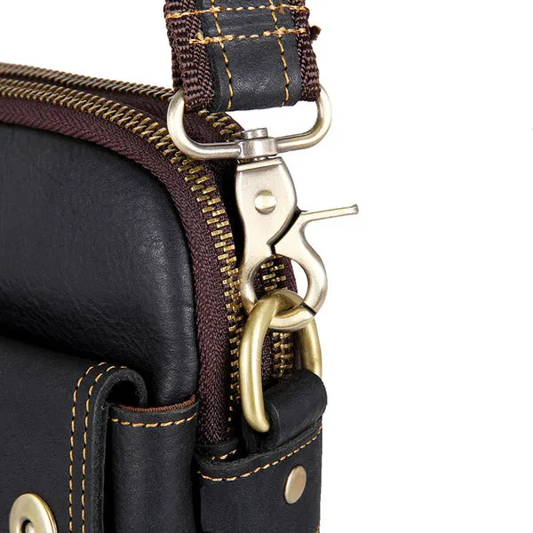 Vintage Messenger Bags Casual Leather Bags For Men Leather Messenger Crossbody Side Shoulder Bag