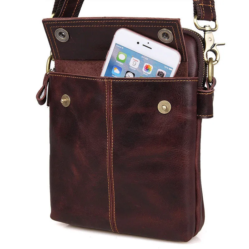 Vintage Messenger Bags Casual Leather Bags For Men Leather Messenger Crossbody Side Shoulder Bag