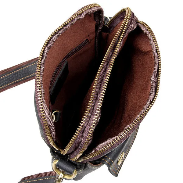 Vintage Messenger Bags Casual Leather Bags For Men Leather Messenger Crossbody Side Shoulder Bag