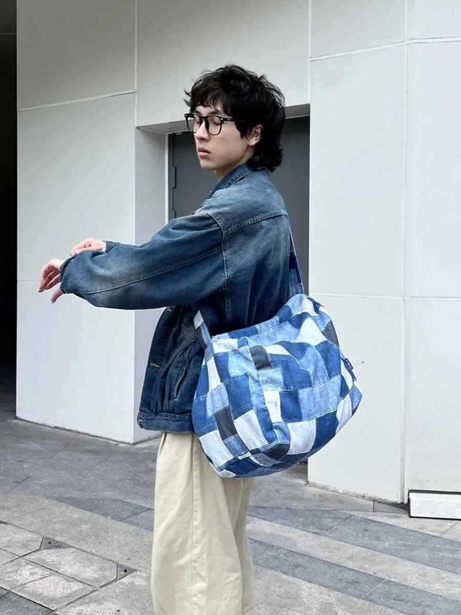 Vintage Patchwork Denim Shoulder Bag