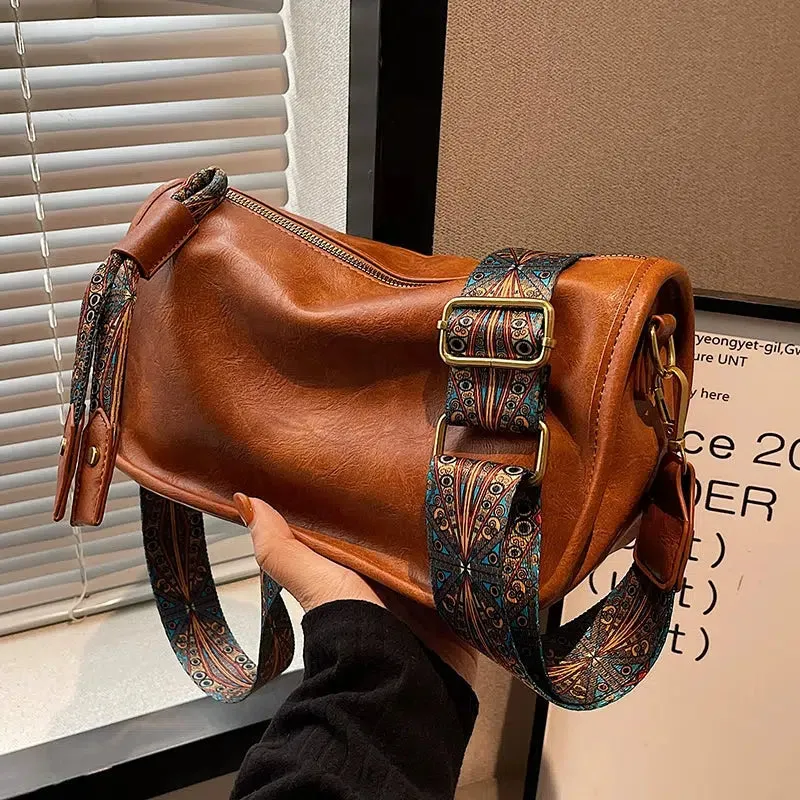 Vintage Pattern Strap Shoulder Bag