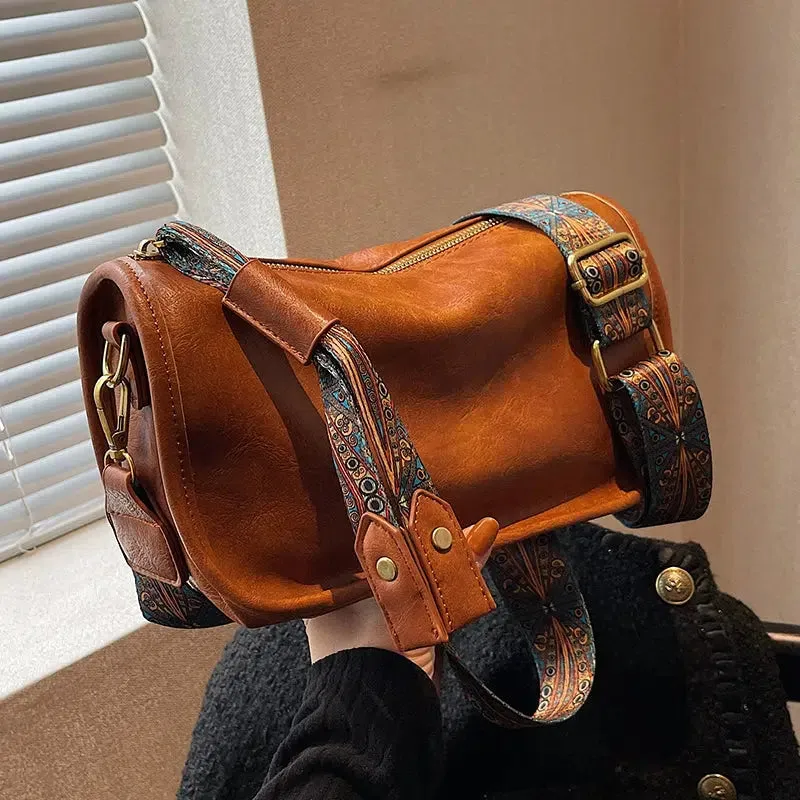 Vintage Pattern Strap Shoulder Bag