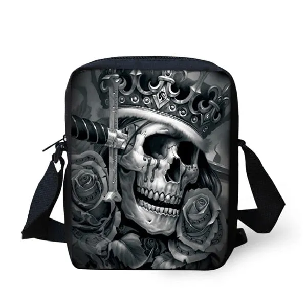Vintage Skull Design Printed Handbags