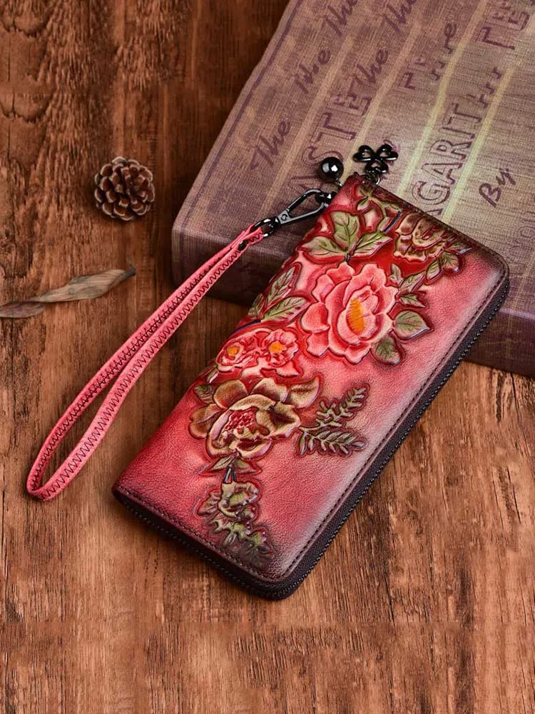 Vintage Women's Embossed Multifunctional Wallet