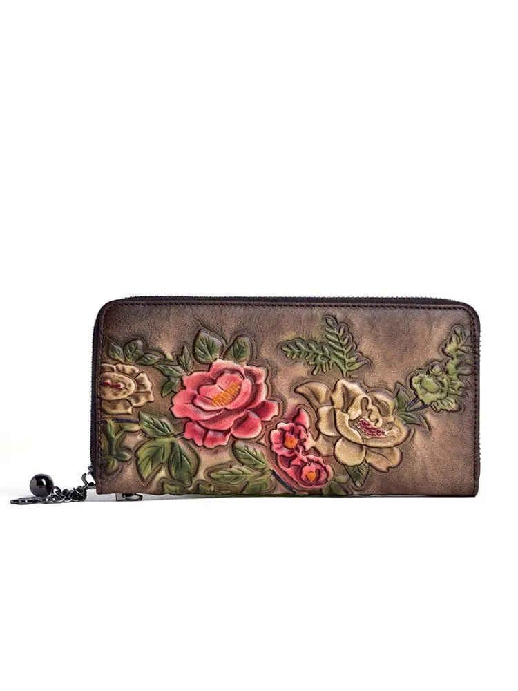 Vintage Women's Embossed Multifunctional Wallet