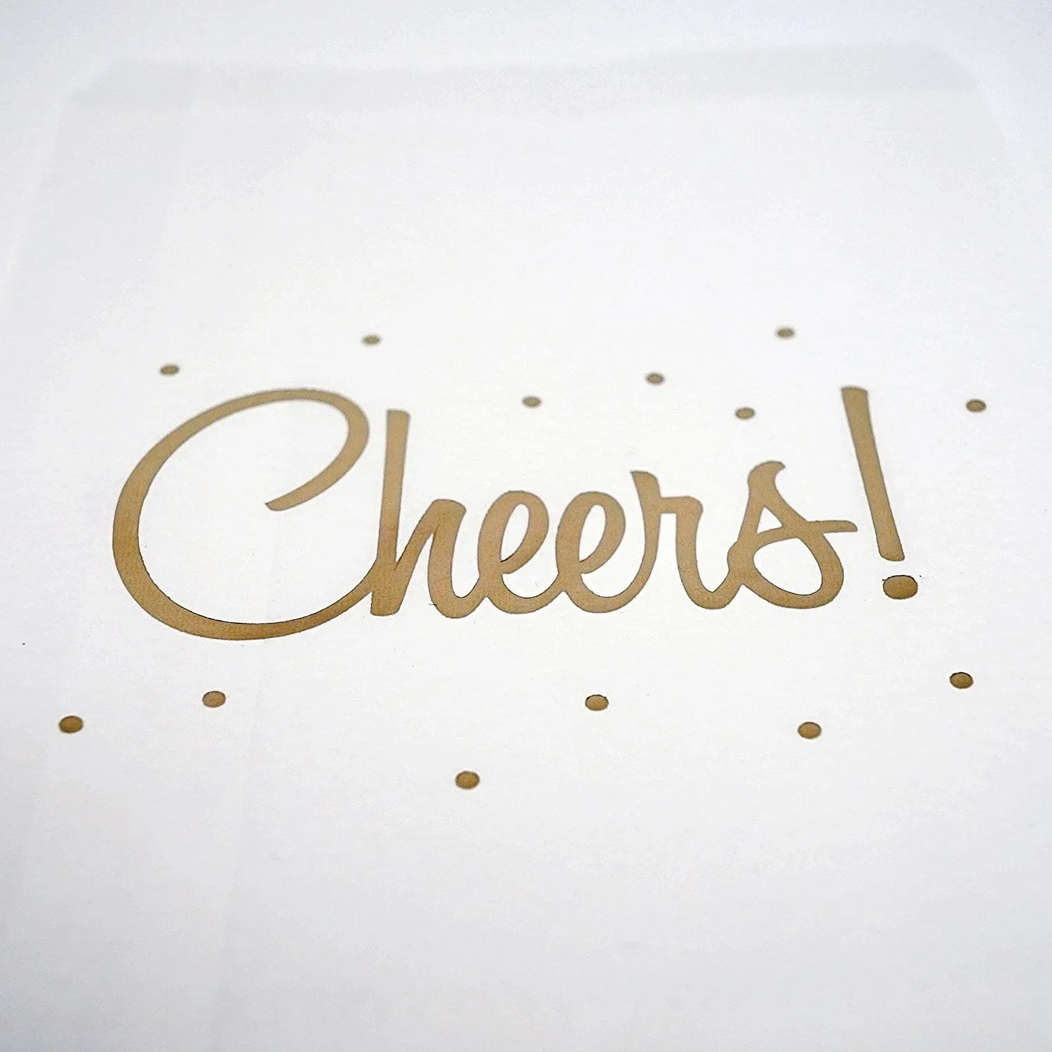 White and Gold Cheers Party Favor Gift Bags Popcorn Treat Bags- 48 count