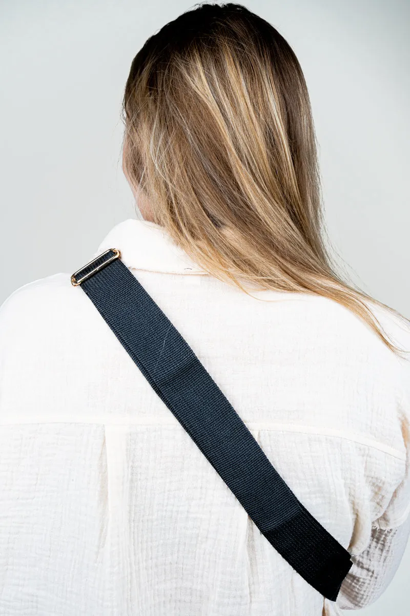 White Faux Leather Small Lyla Sling Bag