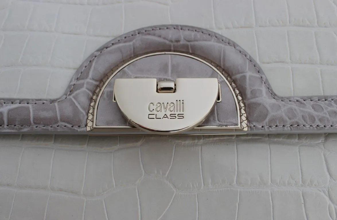 White Leather Shoulder Shopping Bag