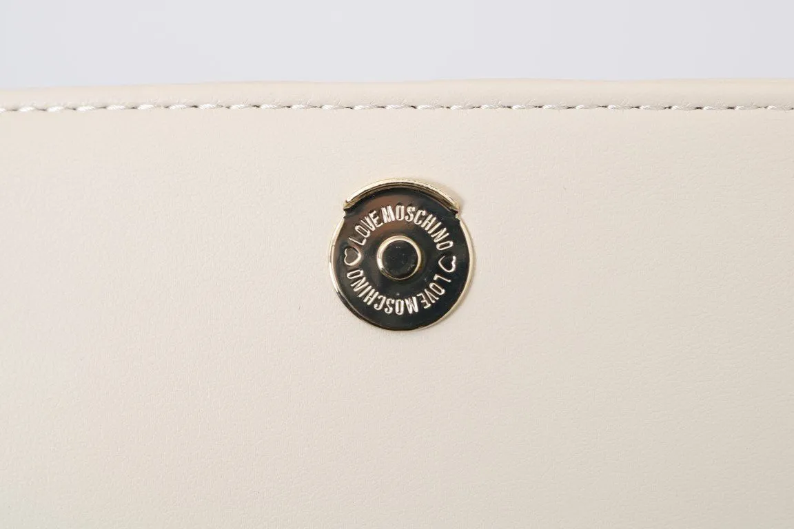 White Quilted Faux Leather Messenger Bag