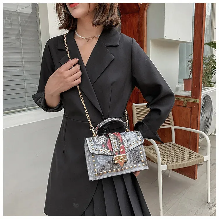 Women Studded Graffiti Crossbody Bags Fashion Shoulder Bag For Ladies High Quality