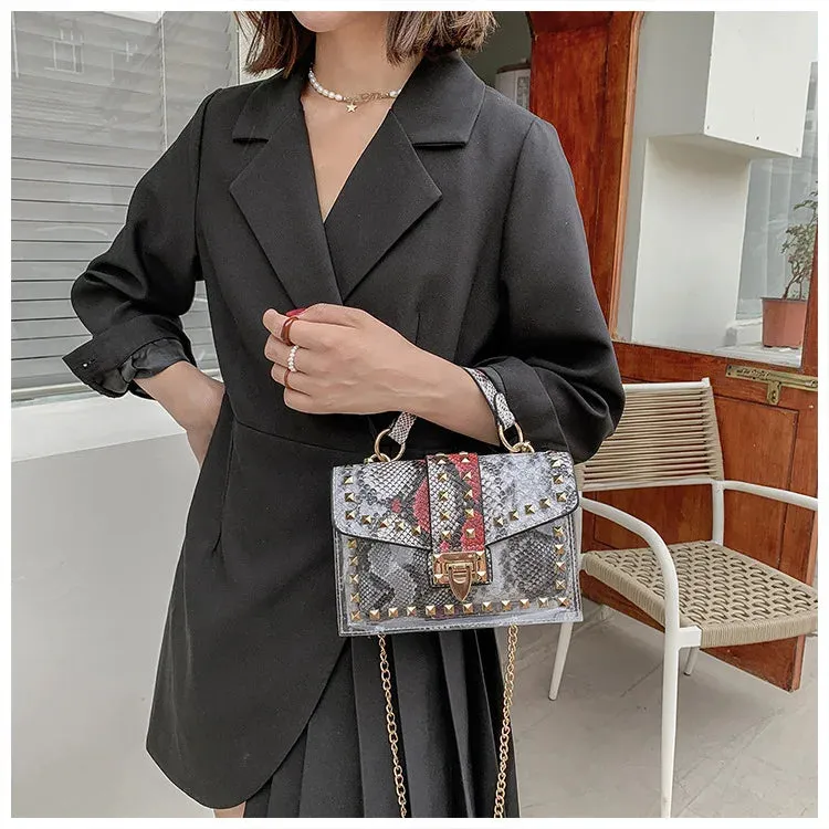 Women Studded Graffiti Crossbody Bags Fashion Shoulder Bag For Ladies High Quality