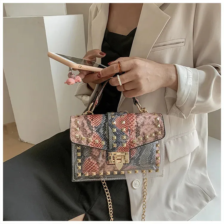 Women Studded Graffiti Crossbody Bags Fashion Shoulder Bag For Ladies High Quality