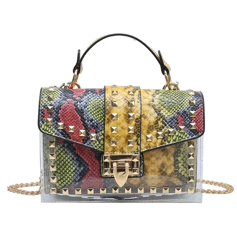 Women Studded Graffiti Crossbody Bags Fashion Shoulder Bag For Ladies High Quality