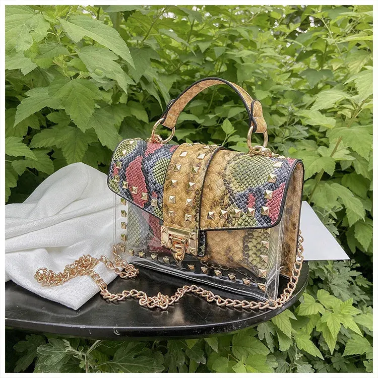 Women Studded Graffiti Crossbody Bags Fashion Shoulder Bag For Ladies High Quality