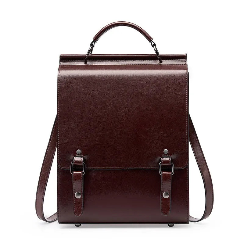 Women Vintage Cowhide Minimalist Backpack