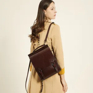 Women Vintage Cowhide Minimalist Backpack