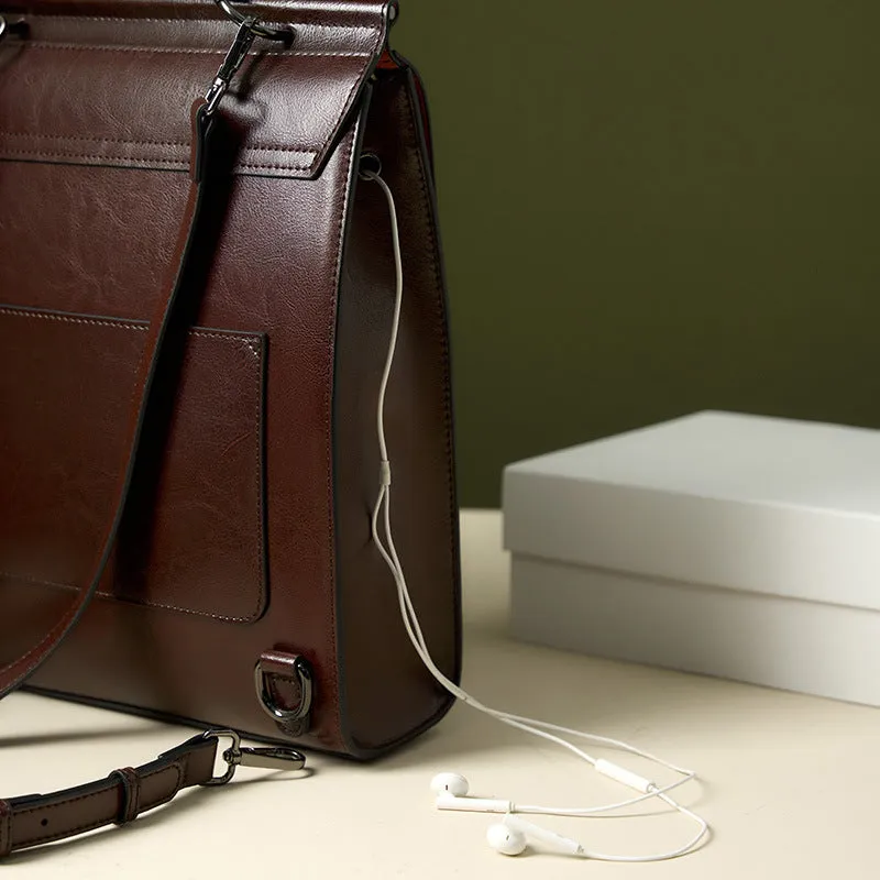 Women Vintage Cowhide Minimalist Backpack