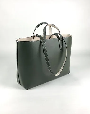 Womens Gray Leather Shoulder Tote Bags Best Tote Handbag Shopper Bags Purse for Ladies