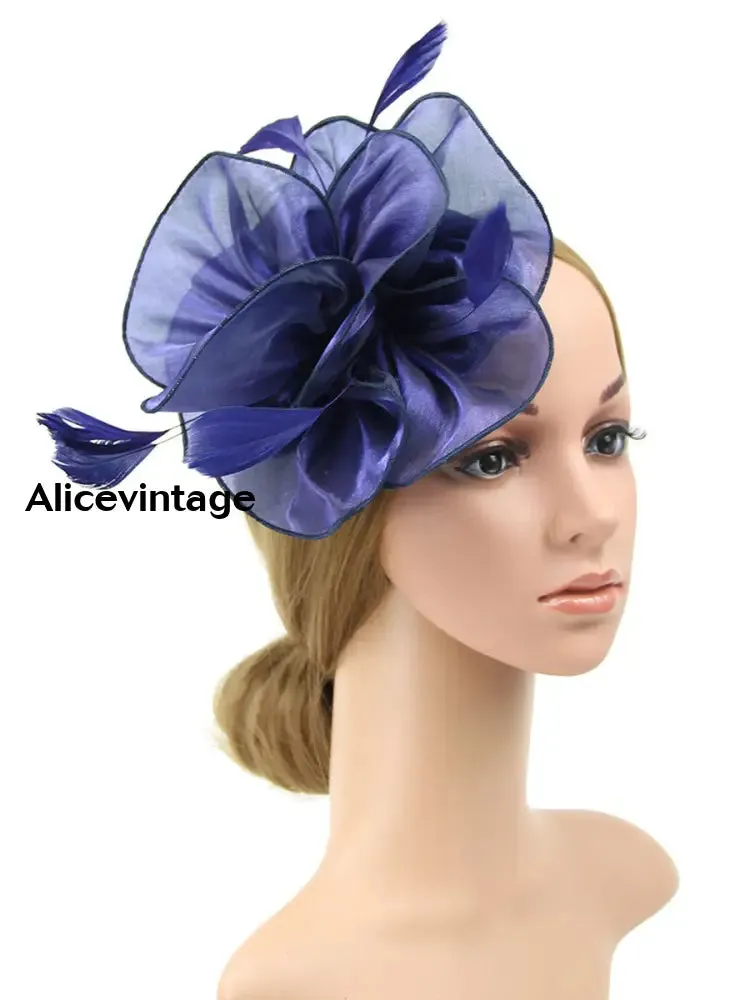 Women's Vintage Derby Organza Feather Headdress