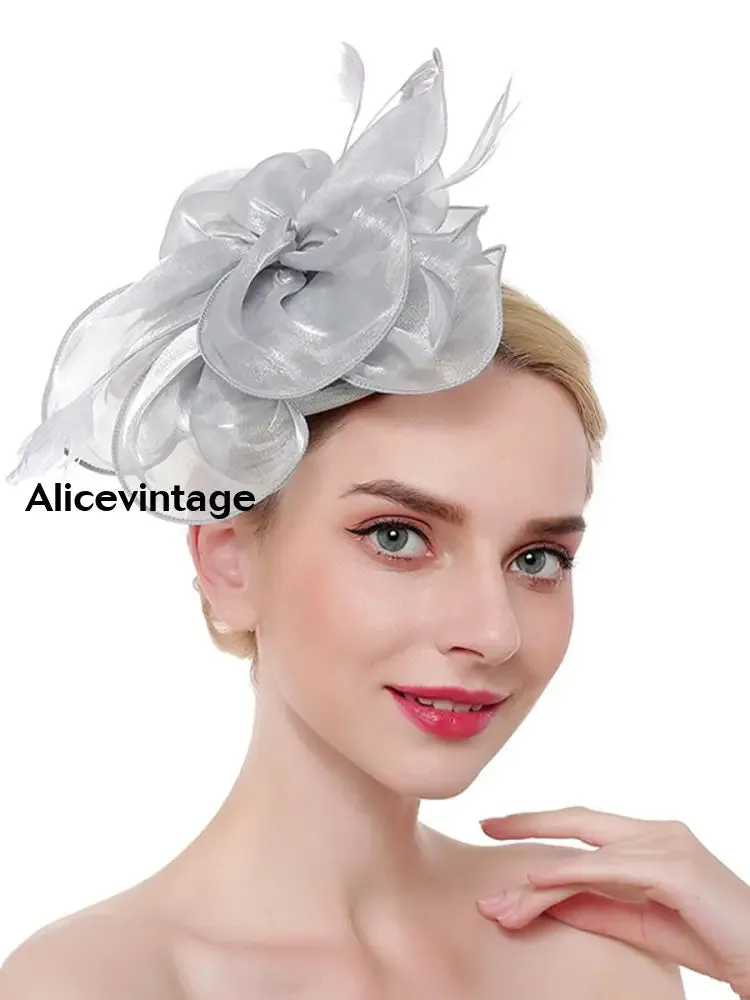 Women's Vintage Derby Organza Feather Headdress