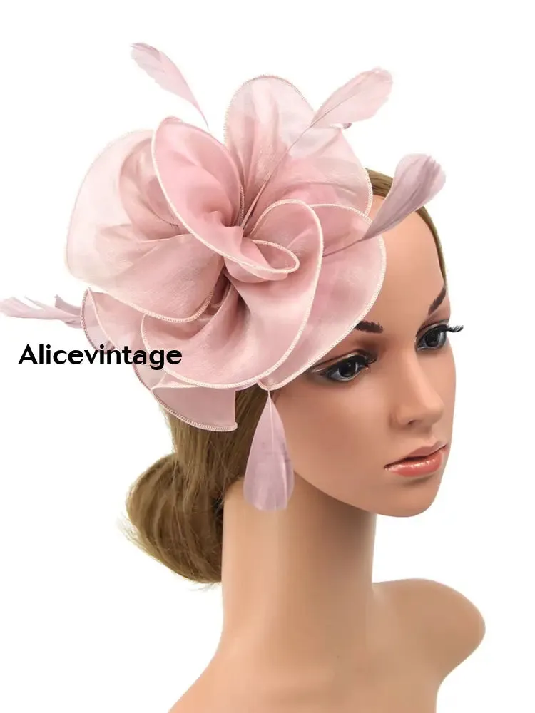 Women's Vintage Derby Organza Feather Headdress