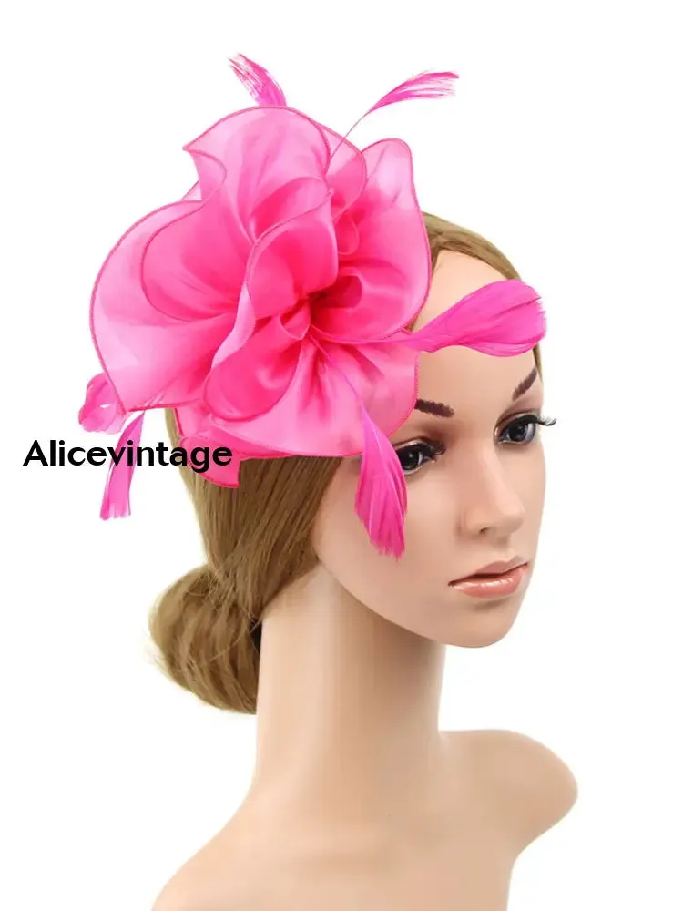 Women's Vintage Derby Organza Feather Headdress