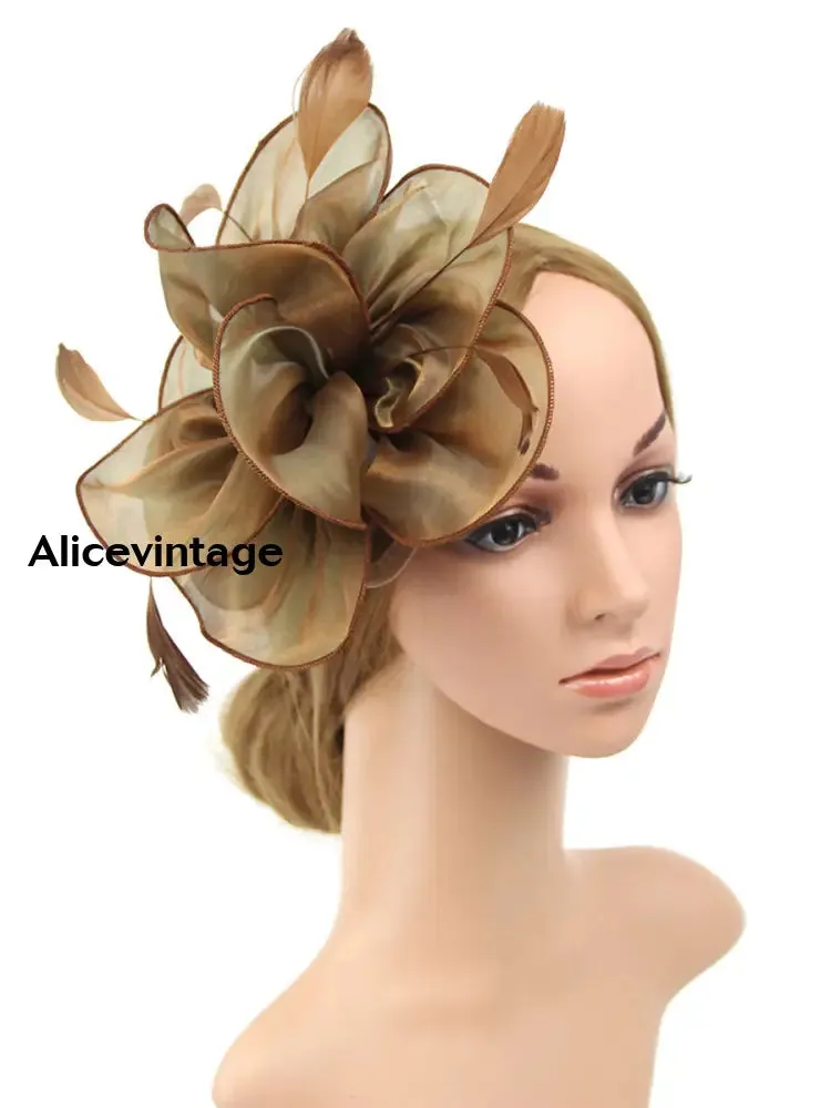 Women's Vintage Derby Organza Feather Headdress