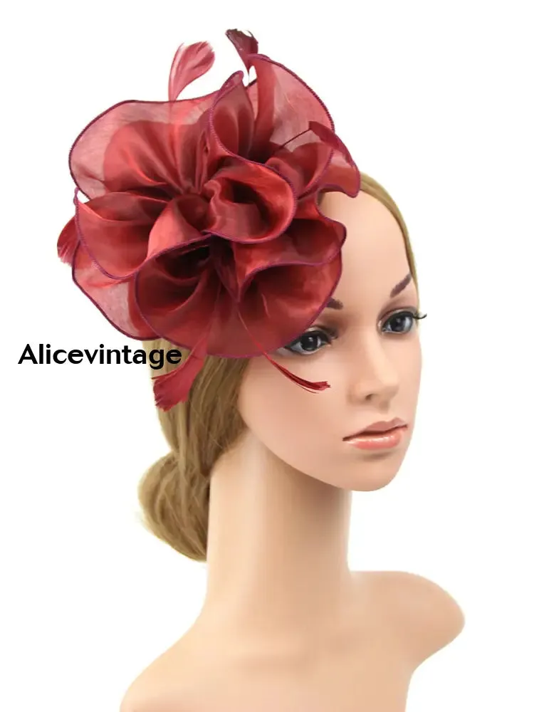 Women's Vintage Derby Organza Feather Headdress