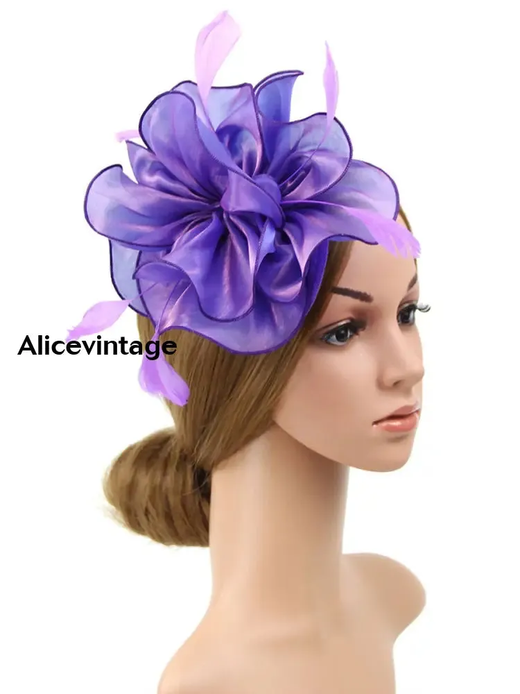 Women's Vintage Derby Organza Feather Headdress