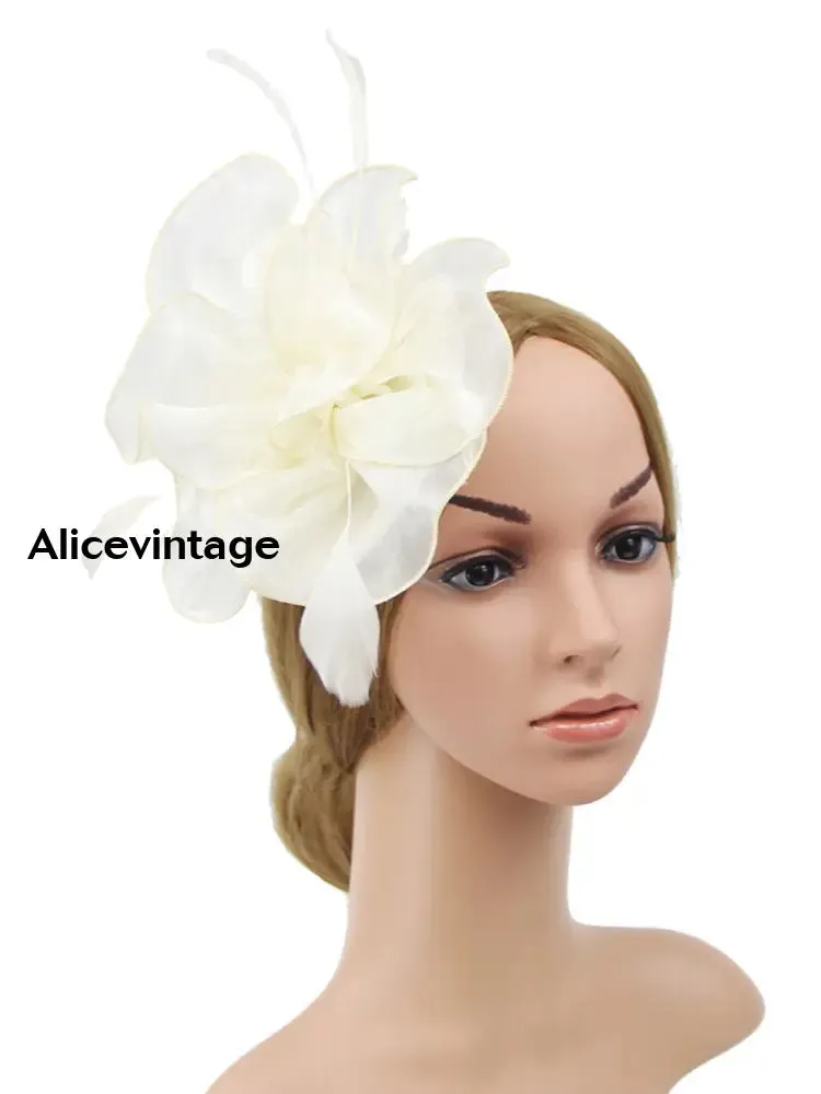 Women's Vintage Derby Organza Feather Headdress