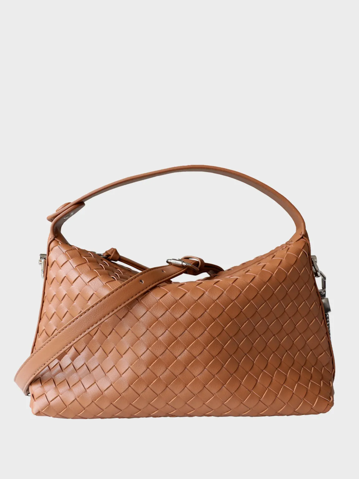 Women's Woven Leather Tote Bag Square Intrecciato Bucket Bag Braiding Shoulder Bag