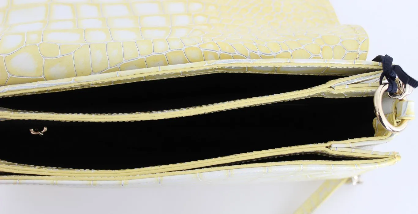 Yellow Leather Hand Shoulder Messenger Bag