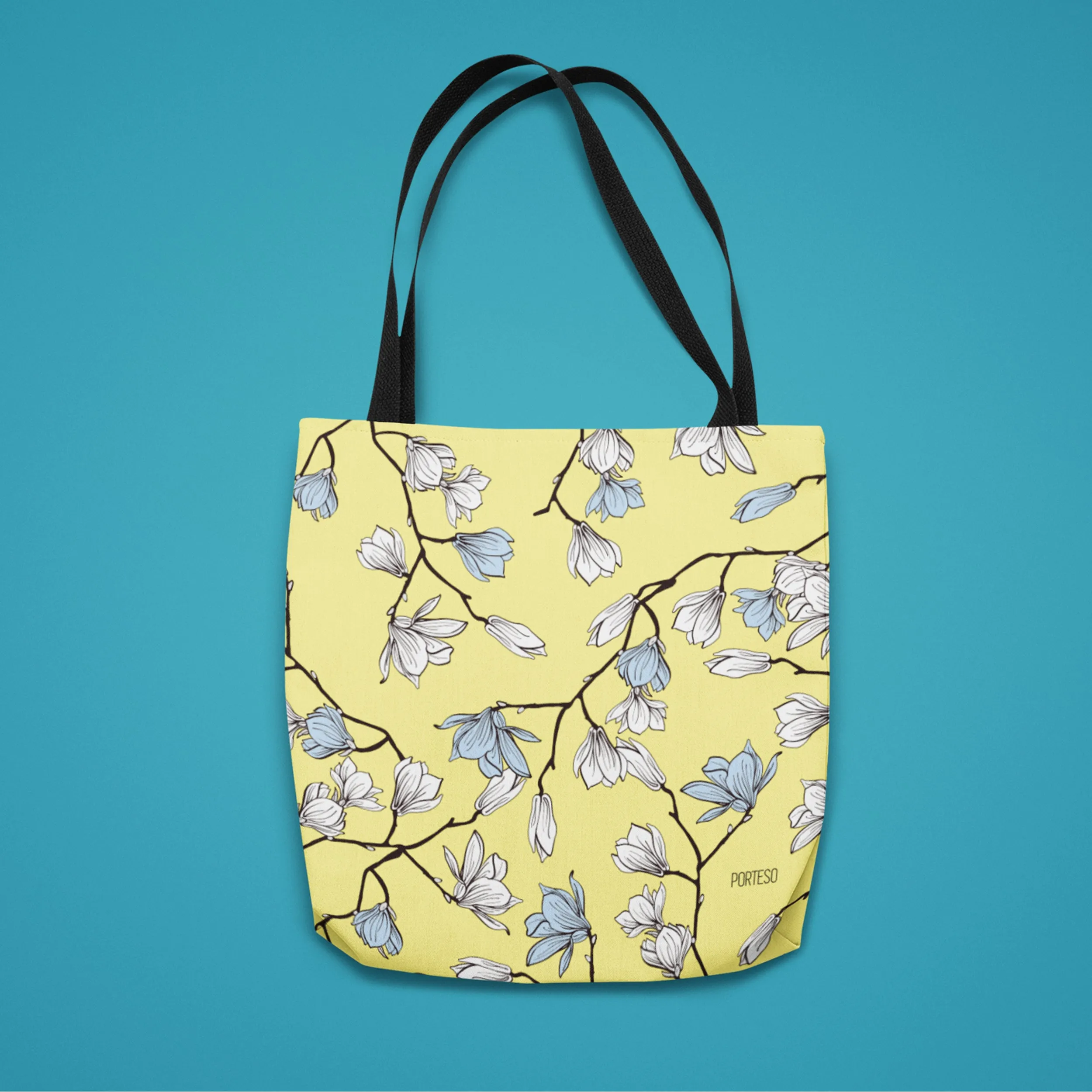 Yellow Magnolia Canvas Tote