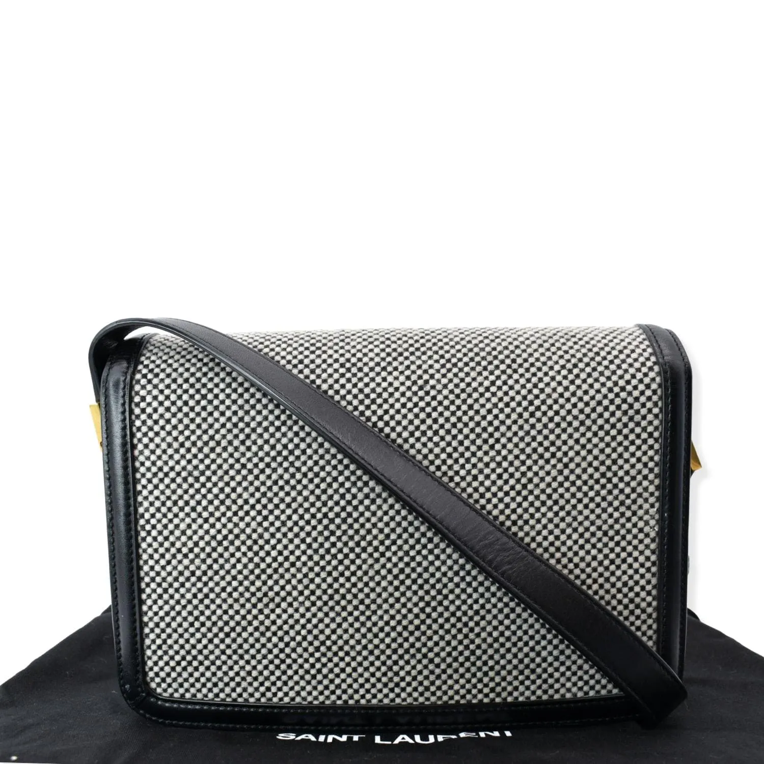 Yves Saint Laurent Solferino Medium Canvas and Leather Shoulder Bag White