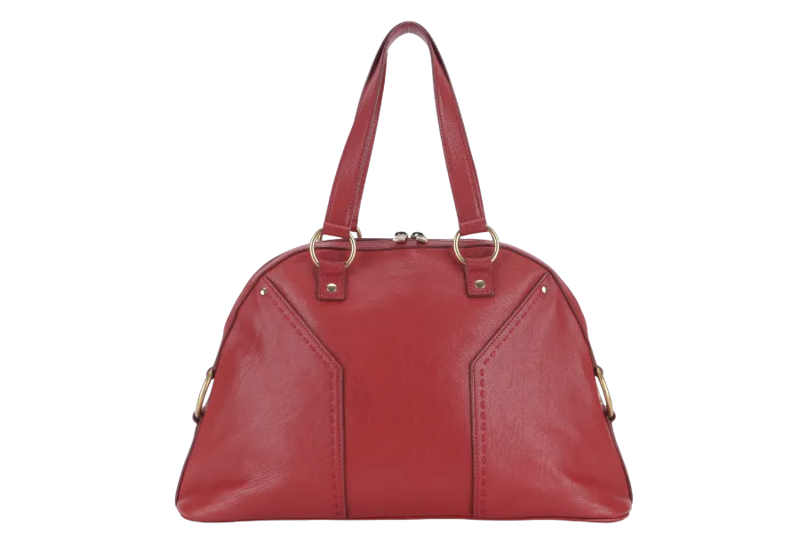 YVES SAINT LAURENT (YSL) MUSE BAG(156464 213317) LARGE RED LEATHER GOLD HARDWARE WITH DUST COVER, LOCK & KEYS