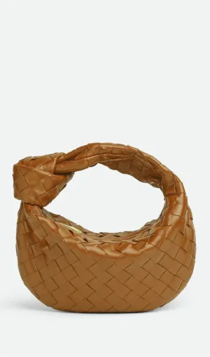 Zariah Weave Knot Clutch Bag - Brown